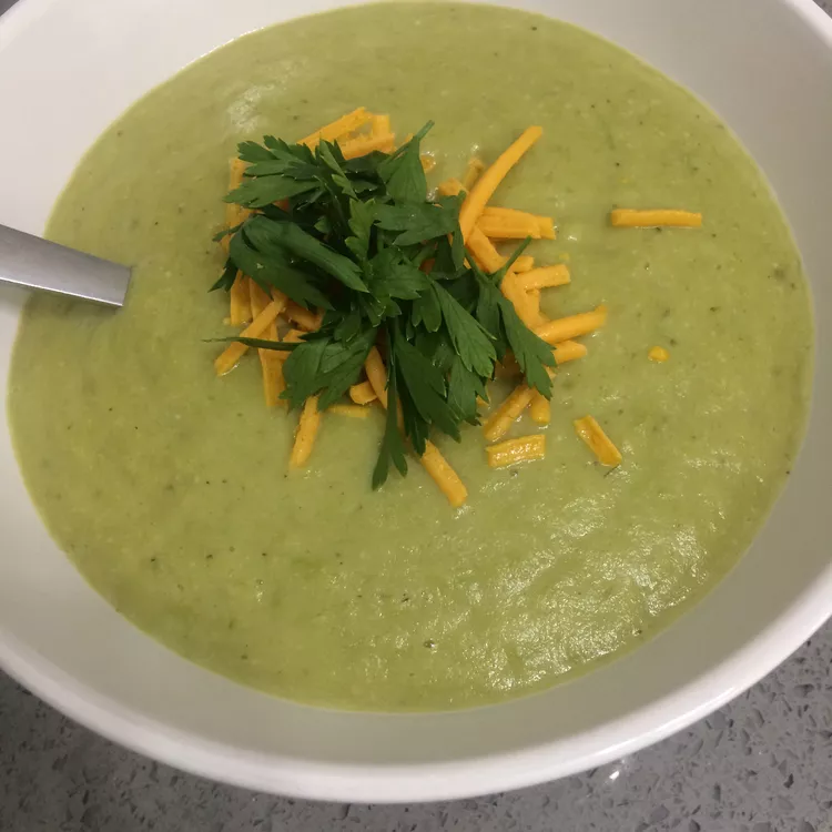 Vegan broccoli soup picture